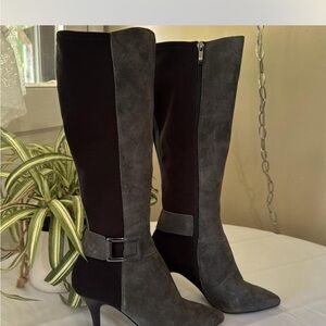 Chic Gray Heeled Boots for Women